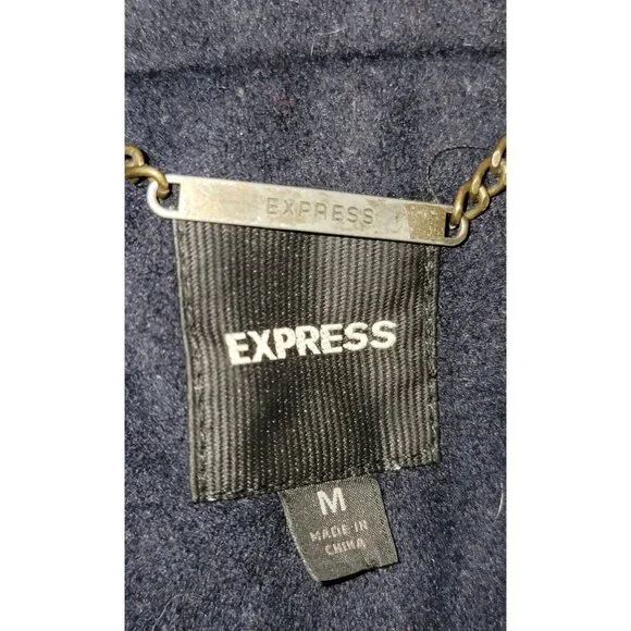 Express Womens Double Breasted Navy Peacoat Jacket Size M - Picture 3 of 7